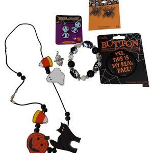 Random Mixed Lot of 6 Halloween Costume Jewelry (Various Sizes)